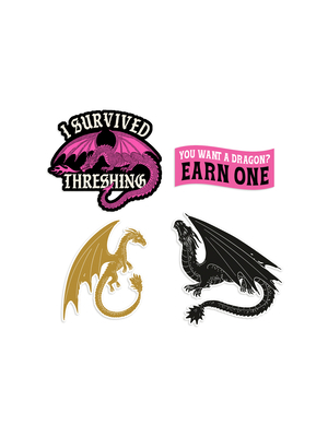 Fourth Wing: I Survived Threshing Stickers - Sticker Set of 4