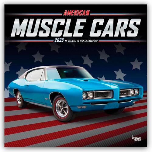 American Muscle Cars 2026 Square Flap Foil Calendar