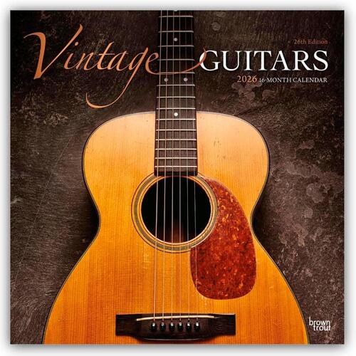 Vintage Guitars 2026 Square Flap Foil Calendar