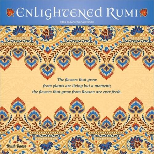 Enlightened Rumi 2026 12 X 24 Inch (Hanging) Monthly Square Wall Calendar Plastic-Free