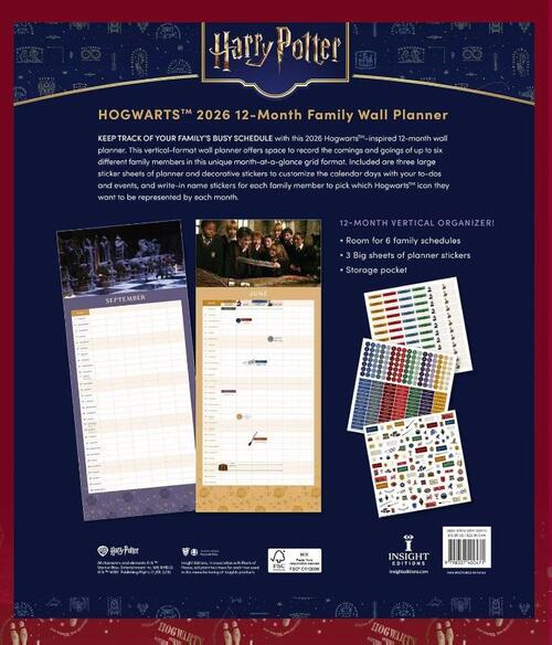 2026 Harry Potter: Hogwarts Family Wall Planner