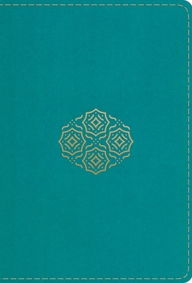 ESV Large Print Compact Bible, Red Letter (Trutone, Teal, Bouquet Design)