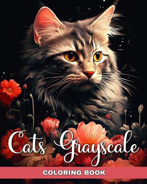 Cats Grayscale Coloring Book
