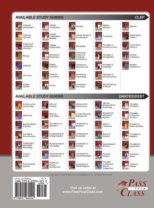 Money and Banking DANTES / DSST Test Study Guide