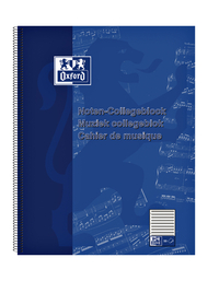 Collegeblok Oxford A4+ Muziek 4-Gaats 100 Pagina's 80GR Blauw