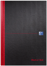 Notitieboek Oxford Black n' Red A4 96Vel Blanco