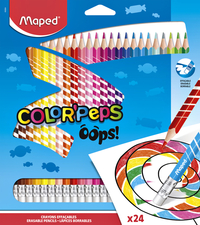 Kleurpotlood Maped Color'peps Oops Met Gum Set Á 24 Kleuren