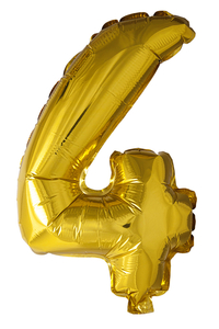 Folie Ballon '4' Goud 40 CM