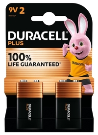 Batterij Duracell Plus 2X 9Volt