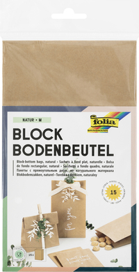 Blokbodemzak Folia 12X6X21CM Foodsafe Kraft Set À 15 Stuks