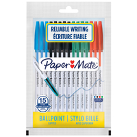 Balpen Paper Mate Entry Line 045 0.7MM Blister À 15 Stuks Assorti