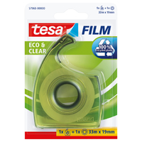 Plakband Handdispenser Tesafilm® Eco & Clear 33MX19MM Transparant Blister