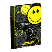 Schoolagenda 2023/2024 Lannoo Smiley 7Dagen/2Pagina's 148X200MM Zwart