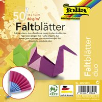Vouwblaadjes Folia 80GR 15X15CM 50 Vel 2-Zijdig 10 Duo Kleuren