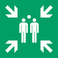 Pictogram Bordje Djois Verzamelplaats 300X300MM Groen