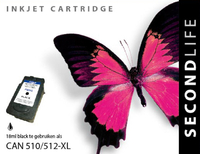 Cartridge Secondlife Canon PG 510-512 Zwart