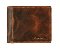 Portemonee Maverick The Original Met Kleingeldvak Rfid Leer Bruin