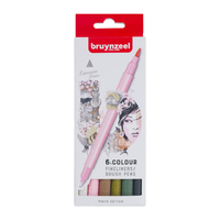 Fineliner Brush Pen Bruynzeel Creatives Tokyo Set 6 Kleuren