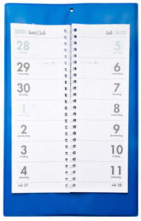 Kalender 2023 2 Weken Op PVC Schild Uni Blauw