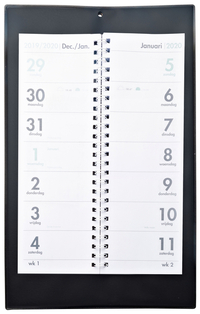 Kalender 2023 2 Week Op PVC Schild Uni Zwart