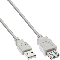 Kabel Inline Verlengkabel Usb-A 2.0 M-V 3 Meter Grijs