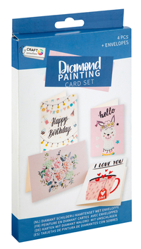 Diamond Painting Kaartenset B 4Stuks