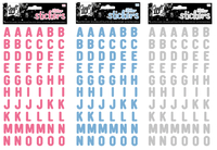 Stickers Alfabet Glitter 2 Vellen 3 Ass