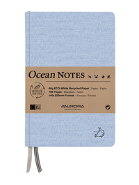 Notitieboek Aurora Ocean A5 192BLZ Lijn 80GR Linnenstructuur Kaft Blauw
