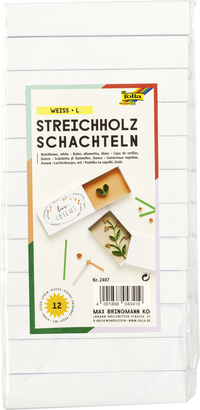 Luciferdoosjes Folia Groot 110X60X20MM 12 Stuks Wit