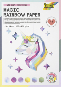 Regenboogpapier En Karton Folia 24X34CM 120GR En 250GR 12 Vel 6 Tinten