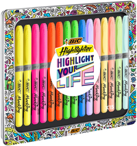 Markeerstift Bic Grip Highlight Your Life Assorti Blik À 15 Stuks