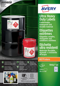 Etiket Avery B7651-50 38X21MM Polyethyleen Wit 3250 Etiketten