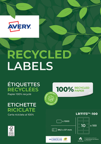 Etiket Avery LR7173-100 99.1X57MM Recycled Wit 1000 Etiketten