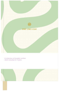 Notitieboek One Line A Day Flow Groen/ Wit A-Journal