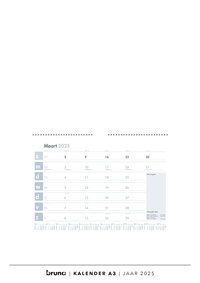 Kalender 2025 A3 Maand - Basis Wit