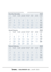 Kalender 2025 XL 3MND - Basis Wit