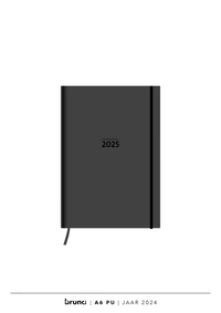 Agenda 2025 A6 Vegan Leather - Basis Zwart