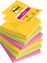Memoblok Post-It 3M Z-Note R330 Super Sticky 76X76MM Carnival 6 Stuks
