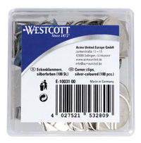 Hoekclips Westcott Aluminium Zilverkleurig Doos À 100 Stuks