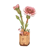 Robotime Houten Bloem Pink Carnation