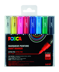 Paintmarker Uni Posca PC1MC Extra Fijn Assorti Set À 8 Stuks