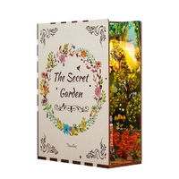 Tonecheer The Secret Garden Boekensteun Book Nook Houten Miniatuur Diy 3D Led TQ122 Artbizniz
