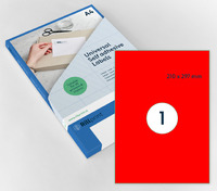 Etiket Rillprint 210X297MM Fluorrood 100 Etiketten