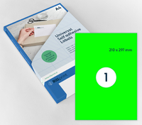 Etiket Rillprint 210X297MM Fluorgroen 100 Etiketten