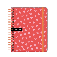 Schoolagenda 2025 B5 Planner Trend Hearts Spot& Elastiek FSC