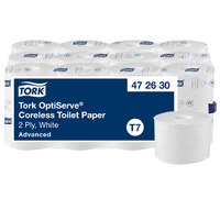 Toiletpapier Tork T7 Advanced Optiserve Coreless 2-Laags 94M Wit 472630