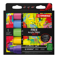 Acrylmarker Stabilo Free Acrylic T800C Seaside Assorti 5 Stuks