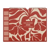 Familieplanner 26 A4 Achterbord - SS Flower Rood