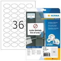 Etiket Herma 4380 Ovaal 40.6X25.4MM Wit 900 Etiketten