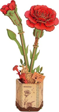 Robotime Houten Bloem Rode Anjer Artbizniz